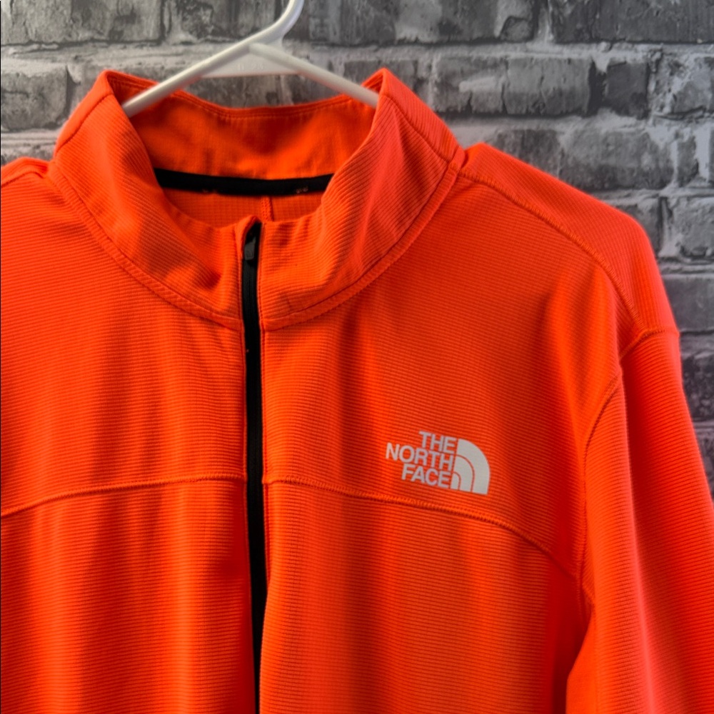 The‎ North Face Bright Orange half-Zip up shirt